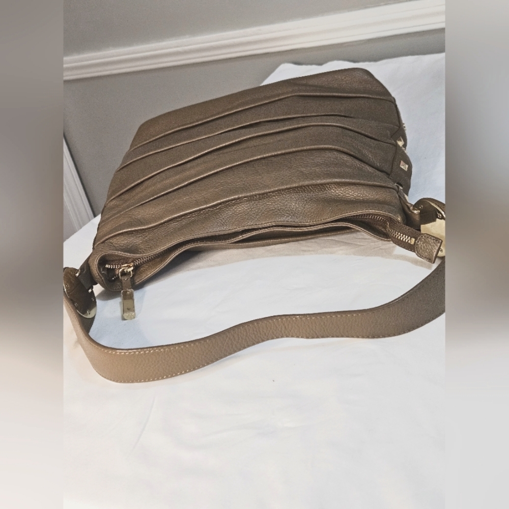 Bodhi Taupe Pebbled Leather Bag